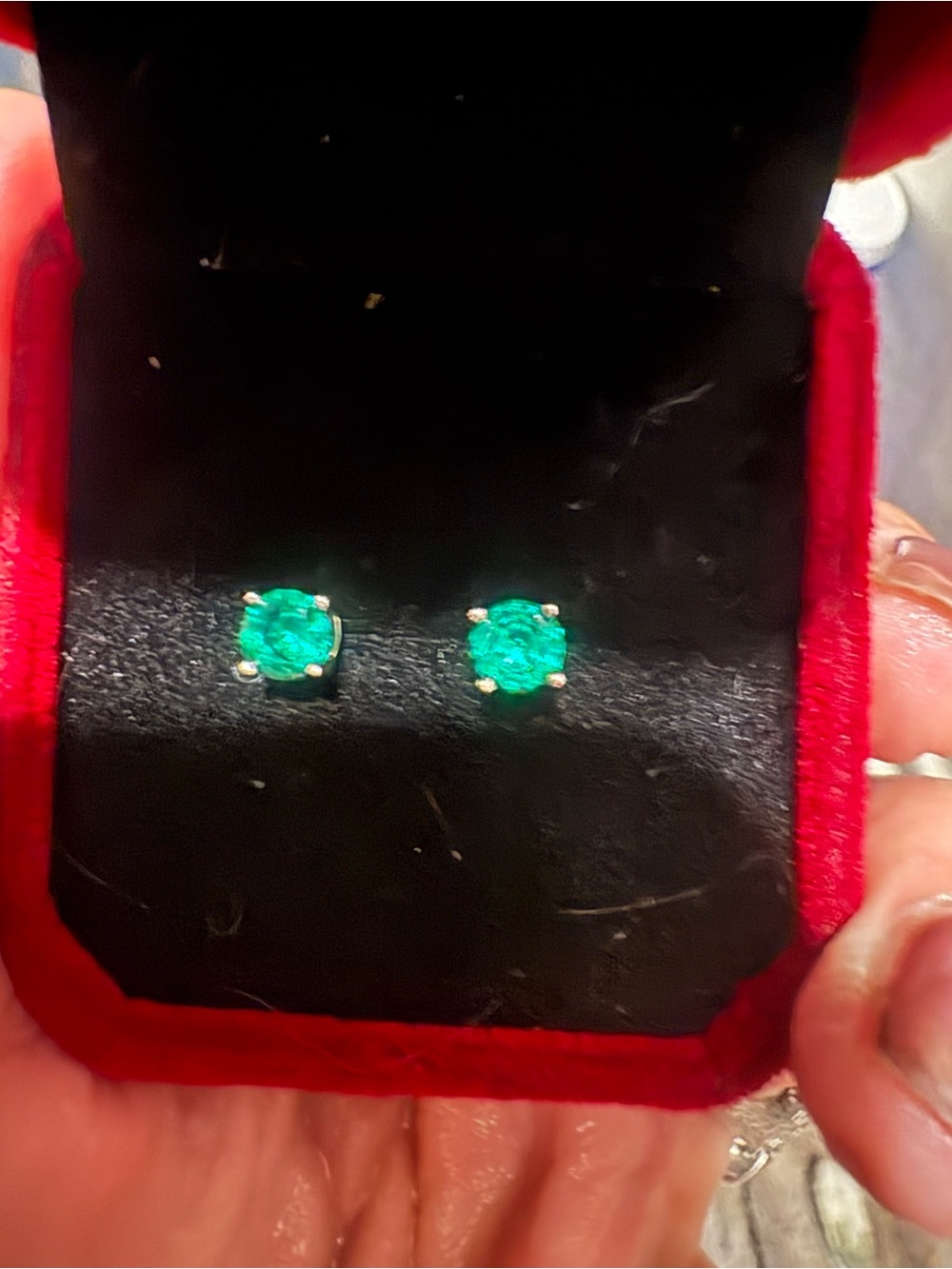 Green moissanite emerald studs 1ct Stud Earrings - Sterling silver 925
